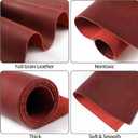 RingSun 12''X12'' Red Leather Sheets for Crafts (3mm), Full Grain Leather Tooling Leather