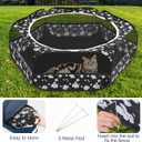 Pawaboo Small Animals Playpen, Waterproof Small Pet Cage Tent with Zippered Cover, Portable Outdoor Yard Fence with 3 Metal Rod for Chick/Kitten/Puppy/Guinea Pig/Rabbits/Hamster/Chinchillas, Magnolia