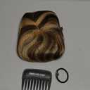 REECHO Human Hair Toppers with Bangs, Thick Hair Volume Topper Hairpiece for Women Real Human Hair Extensions for Daily Wear, Chestnut Brown with Highlights
