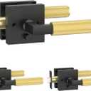 Amerdeco 3 Pack Privacy Door Handles, Black and Brushed Gold Interior, Knurled Lever, Heavy Duty for Bedroom and Bathroom, Reversible Keyless for Right & Left Side AM0021