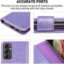 MONASAY Wallet Case Compatible for Galaxy A14 5G, [Included Glass Screen Protector][RFID Blocking] Flip Folio Leather Cell Phone Cover with Credit Card Holder, Lavenders