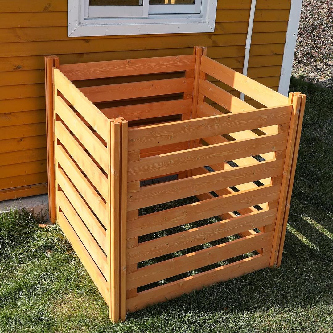 Air Conditioner Fence Wood Composter Bin 4 Panels 48 "L x 48 "W x 36 "H Privacy Screens Fence Panels for OutsideOutdoor Trash Can Pool Equipment Enclosure Panels