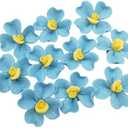 10 PCS 3D Flower Ceramic Tiles,1.6" Handmade Porcelain Ceramic Flowers for Artwork, Fish Tank, Vases, Living Room, Dining Table, Office, Home Floral Decor (Single-Flowered Blue)