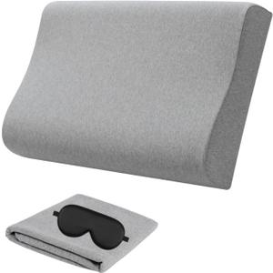 Replacement Pillow Case, Zippered Pillow Cover for Memory Foam Neck Pillow,Soft Cotton Pillow Protector for Neck Cervical Pillow, Latex Pillow (20x12 Inch (Pack of 1), Grey)