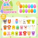 24 Pack Easter Eggs Fillers with Animal Squishy Toys Inside Easter Egg Basket Stuffers Easter Egg Hunt Easter Party Favors for Kids Toddlers