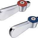 Commercial Faucet Parts Kitchen Faucet Handle Replacement Kit - 2 Pack Lever Handles 0.43" Round Stem Hole Ideal for Kitchen, Laundry, Restaurant, and Industrial Use