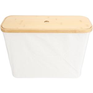 FILFEEL Stylish Foldable Toilet Storage Basket with Lid, Versatile for Bathroom, and Container (Beige)