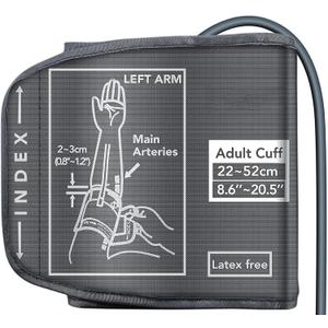 Replacement Extra Large Cuff for Omron BP Monitors 22-52CM Big Arm - Adjustable XL Blood Pressure Cuff, Includes 4 Universal Interface, Blood Pressure Monitors Large Cuff Compatible