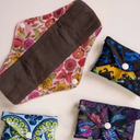 wegreeco Reusable Menstrual Pads - Reusable Sanitary Pads | Reusable Panty Liners | Soft Cloth Menstrual Pads - 6 Pack with 1 Cloth Mini Wet Bag (S, Cherry Blossoms)