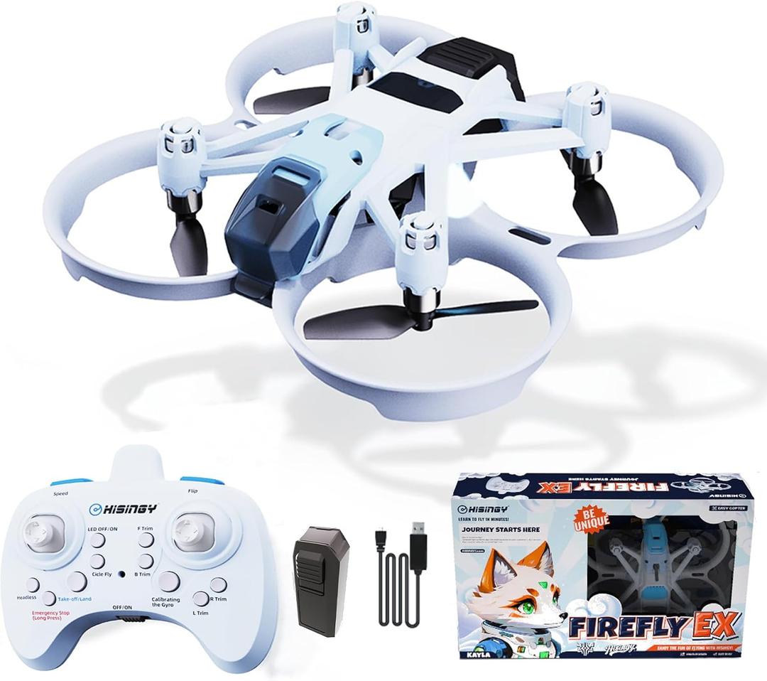 HISINGY Firefly EX Tiny Drones for Kids, Mini Micro Nano Indoor RC Quadcopter for Age 10-15 12-14 Boys,Kids Drone with 3 Speeds,Altitude Hold, 360Flip, Headless Mode,Long Flight Time