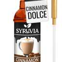 Syruvia Coffee Syrup, Cinnamon Dolce Flavored Syrup for Drinks, Lattes, and Desserts  25.4 fl oz, With Pump