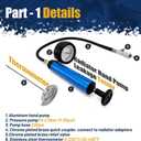 21pc Coolant Pressure Tester Kit, 15 Radiator Adapters & Wrench, with Vacuum Pump & Probe Thermometer for Automotive Cooling System Pressure Tester Kit