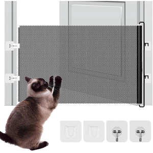 Retractable Gate Indoor Adjustable Safety Mesh Blocker Divider Screen Mesh Retractable Door Gate for Doorways shopebanmy