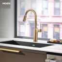 Moen Inara Bronzed Gold Pulldown Kitchen Faucet with Power Boost, Modern Kitchen Faucet, One-Handle High Arc, Easy Installation, 87463BZG