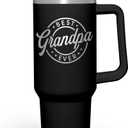 Best Grandpa Ever Tumbler with Handle 40oz, Grandfather Gifts for Birthday Christmas Fathers Day Valentines, Presents for Grandpas Granddad Papa Gifts from Granddaughter Grandson