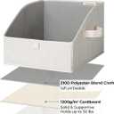 StorageWorks Closet Storage Bins, Trapezoid Organizer Box for Shelves, Fabric Clothes Bin, Foldable Organizing Baskets with Handles, Small, 3-Pack, Mixing of Beige, White & Ivory