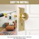 2 Pack Mortise Lock Door Plates for Interior Doors, Old Style Mortise Door Knob Backplate Replacement, Brushed Gold Door Escutcheon Plates