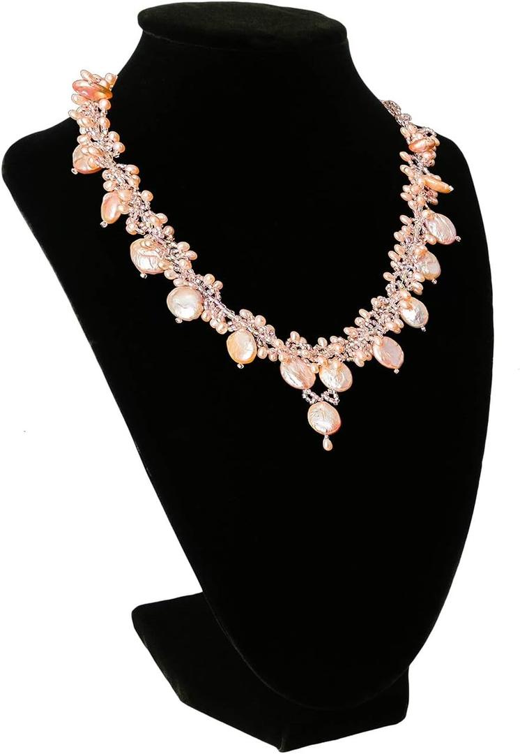 Black Velvet Jewelry Necklace Bust Display Stand - 9 Inch Organizer for Retail Store and Home Use