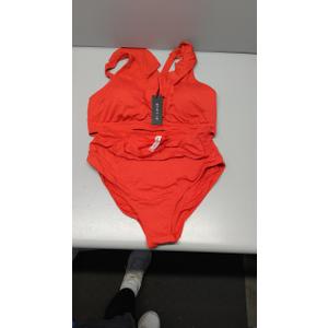 Tempt Me Women High Waisted Bikini Sets - Two Piece Tummy Control Swimsuits 2025 Ruffle Bathing Suit (Large, Red)