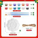 Jenaai 36 Set Christmas Wooden Painting Kit DIY Unfinished Blank Ornaments Craft Set Snowman Santa Xmas Tree Hanging Decorations Birthday Holiday Party Favor for Kids Christmas