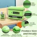 Plastic Pencil Dispenser for Classroom with Wooden Eraser Holder, Green