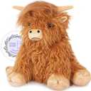SuzziPals Heatable Coolable Weighted Highland Cow Stuffed Animals Plushie, Microwavable Heating Pad for Period Cramps & Pain, Lavender Scented Cow Plush Toys for Stress, Highland Cow Gifts for Women