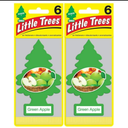 LITTLE TREES Car Air Freshener Hanging Tree, Green Apple (12 Pack)