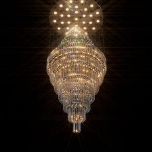 Flashing God D59''X H120'' Extra Large Chandeliers for High Ceilings Crystal Raindrop Chandeliers Large Villa Chandelier Entrance Foyer Ceiling Light LED Dimmable 2700K-6000K (Silver)
