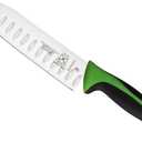 Mercer Culinary Millennia Colors 7-Inch Granton Edge Santoku Knife, Green