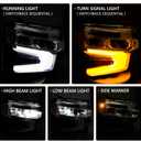 VLINCAR Full LED Headlight Compatible with Chevy Silverado 1500 2022 2023 2024 (For LT RST Model w/ o Redline Pkg w/ o Rally Edition) w/ Amber Animation White Bezel Right Passenger Side 87828576
