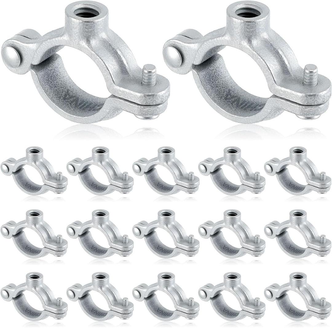 20 Pack 3/4" Split Ring Pipe Hanger for Thread Rod Galvanized Iron Mounting Bracket Support for Tubing Wall Ceiling Mount Combination Industrial Decor