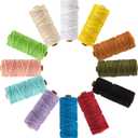 PHUNTTEK 5mm Macrame Cord, 12 Colors Kit Cotton Cord Supplies 4 Strands Colored Yard Twine String for Crafts Rope Large Wall Hanging Projects DIY Plant Hanger