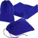 uxcell 25 Pcs Velvet Drawstring Bag, 8 x 10 Inch Jewelry Velvet Pouches Gift Bags for Wedding Party Favor Candy Jewelry Packaging Organizing Storage, Dark Blue