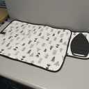 Encasa XO Ironing Mat/Pad (Large 48"x28") with 3mm Padding & Silicone Iron Rest for Steam Pressing on Tabletop or Bed - Heat Resistant, Portable, Quilting & Travel Blanket - Black Arrow