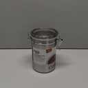 Oggi Stainless Steel Tea Canister 62 fl oz - Airtight Clamp Lid, Clear See-Thru Top - Ideal for Tea Bag, Loose Tea, Kitchen Storage, Pantry Storage. Large Size 5" x 7.5". (Silver)