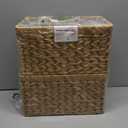 GRANNY SAYS Wicker Storage Baskets, Woven Baskets for Shelves, Waterproof Baskets for Organizing, Wicker Baskets with Handles, 2-Pack (13"L x 8 "W x 7"H, Natural)