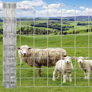 Garvee Farm Fence 4x328ft Heavy Galvanized Goat Fence, Cattle Fence, Deer Fence, Heavy Zinc Coating Hog Wire Fencing for Yard Livestock Animals Protection