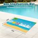 24" x 35" Pool Mat Non Slip Poolside Seating Mat for Edge of Pool Floor Pool Seat Waterproof Outdoor Pool Rug Deck Runner Rubber Poolside Chair with Drainage for Inside Outside Summer Beach Lounging