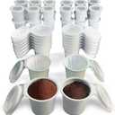 42 iFillCup Fillable K Cups - Ultrafine Filter for Sediment-Free Brew, Universal K Cup Brewer Compatibility, DeepBrew Filter Holds 50% More Coffee for Insanely Rich Brews (White)