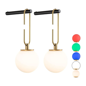 Battery Operated Wall Sconces Set of 2,Dimmable Wall Sconce Battery Powered with Remote Control, Indoor Not Hardwired Wall Lamp for Bedroom, Mid-Century Modern Wall Light