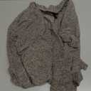 Saodimallsu Womens Sheer Swimsuit Coverup Top Bell Long Sleeve Mesh Ribbed Boat Neck Side Slit Beach Vacation Outfits (Medium,)