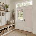 HOMEIDEAS 100% Linen Blackout Sidelight Curtains for Front Door, Side Door Window Curtains, Small Window,Thermal Insulated Covering, 1 Panel, W12 X L68 Inch, Natural
