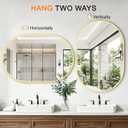 Oval Bathroom Mirror, 2 Pack 24"x36" Gold Vanity Mirror for Over Sink | Bedroom, Living Room, Entryway, Modern Mounted Metal Frame Wall Mirror, Hangs Horizontally or Vertically