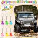 Plastic Duck Keychains Duck Party Favors Cute 3D Duck Chains Small Ducky Pendant Accessories for Birthday Party Baby Shower (Multi Color, 24 Pack)