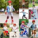 Toddler Kids Bike Helmet Set - Adjustable Cycling Helmet with Knee, Elbow Pads & Wrist Guards Sport Protective Gear Little Kid