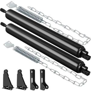 Storm Door Closer, 2PCS Heavy Duty Screen Door Closers with Protector Chains Spring, Storm Door Bracket Kit Compatible with Andersen/Emco/Larson/40201 (Closer and Chain, 2 Packs(Black))