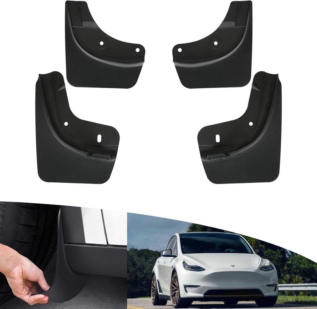 Mud Flaps for Tesla Model Y Accessories 2024 OEM Version Tire Splash Guards for Model Y 2020-2024 No Drilling Splash Guard 4Pcs