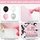 2nd Birthday Decorations for Girl Bad 2nd the Bone Party Decorations with Backdrop Balloon Tablecloth Rock And Roll Bone Theme 2 Year Old Birthday Pink Decorations Party Supplies