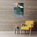 8 x 90s Blue Ocean Surf Poster Summer Beach Wall Art Coastal Surfer Men Water Extreme Sports Trendy Canvas Prints Painting for Home Living Room Bedroom Dorm Apartment Decor 8x12inch Unframed