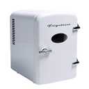 Frigidaire Mini Portable Compact Personal Fridge Cooler, 4 Liter Capacity Chills Six 12 oz Cans, 100% Freon-Free & Eco Friendly, Includes Plugs for Home Outlet & 12V Car Charger (White) 